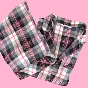 Victoria's Secret 2 Piece Light Cotton Flannel Pajamas Lounge Set Like New